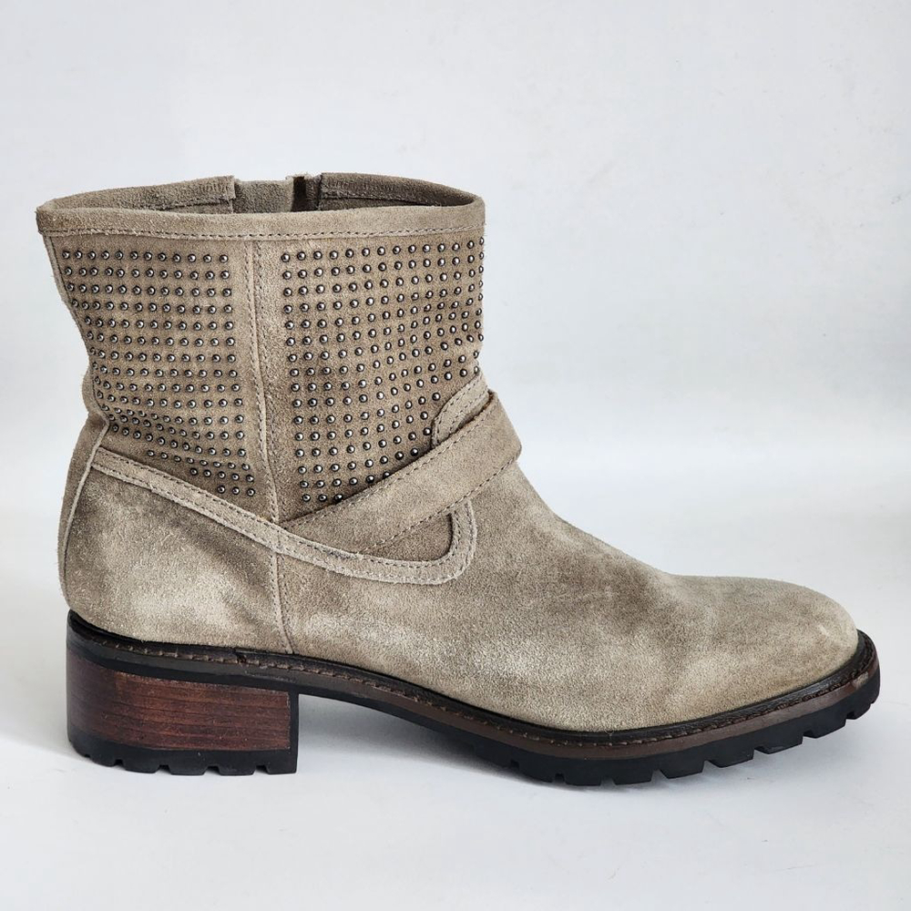 COACH Gates Gray Suede Studded Moto Boots Size 8 - Picture 6 of 8